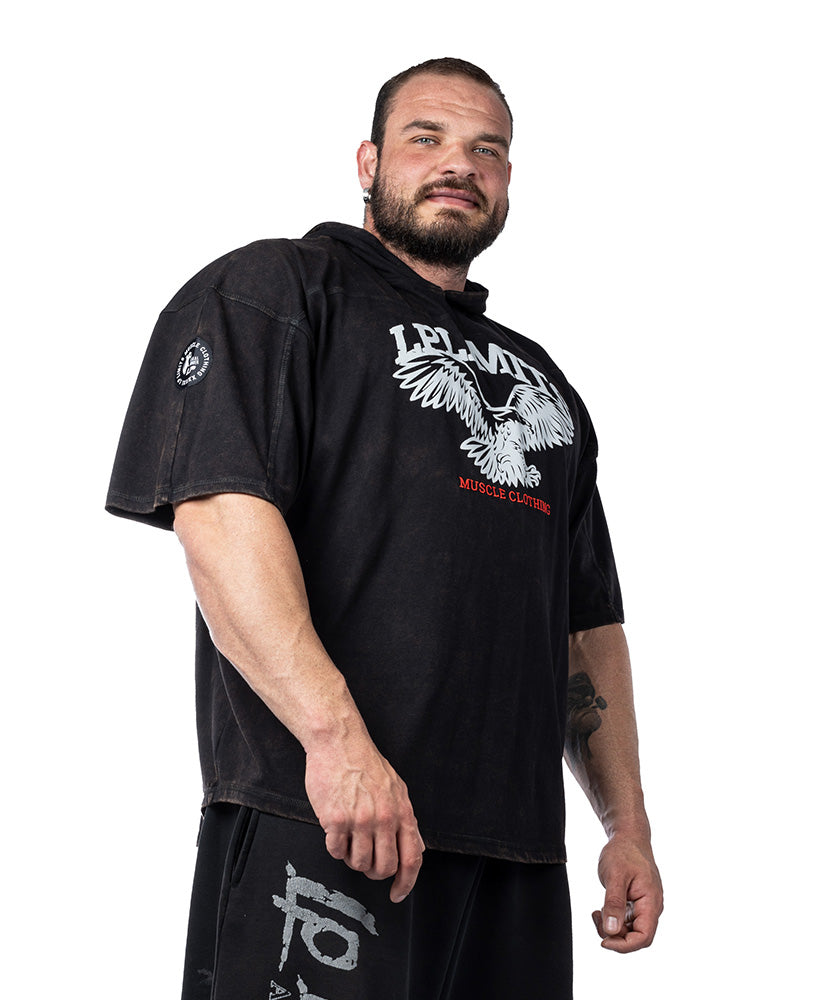 Rag Top Eagle Hoodie Stonewashed Pique Jersey - Legal Power