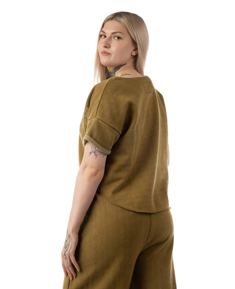 Crop Top LP Girls brushed inside Stonewashed Ottomix