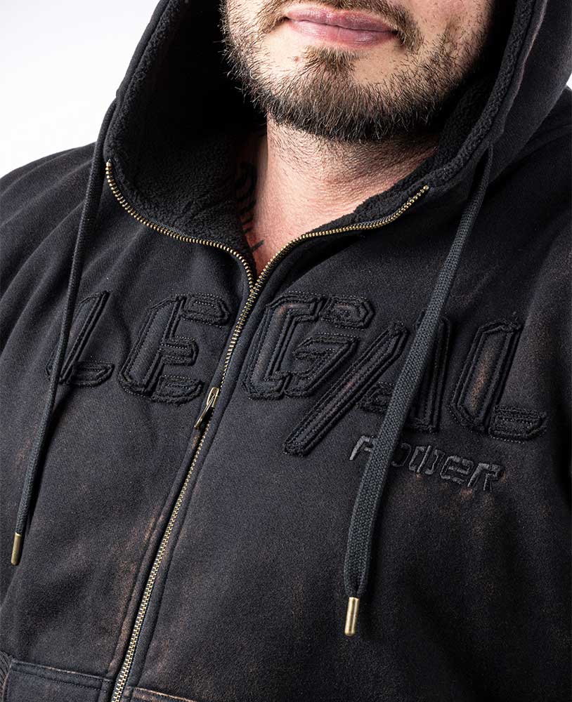 Heavy Zip Hoodie Devils 2.0 Stonewashed Ottomix Fleece - Legal Power