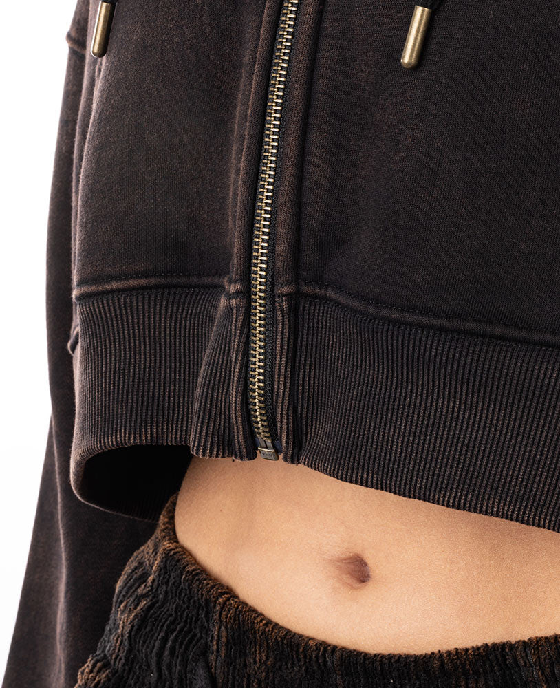 Crop Top Zip Hoodie LpLimits Stonewashed Ottomix