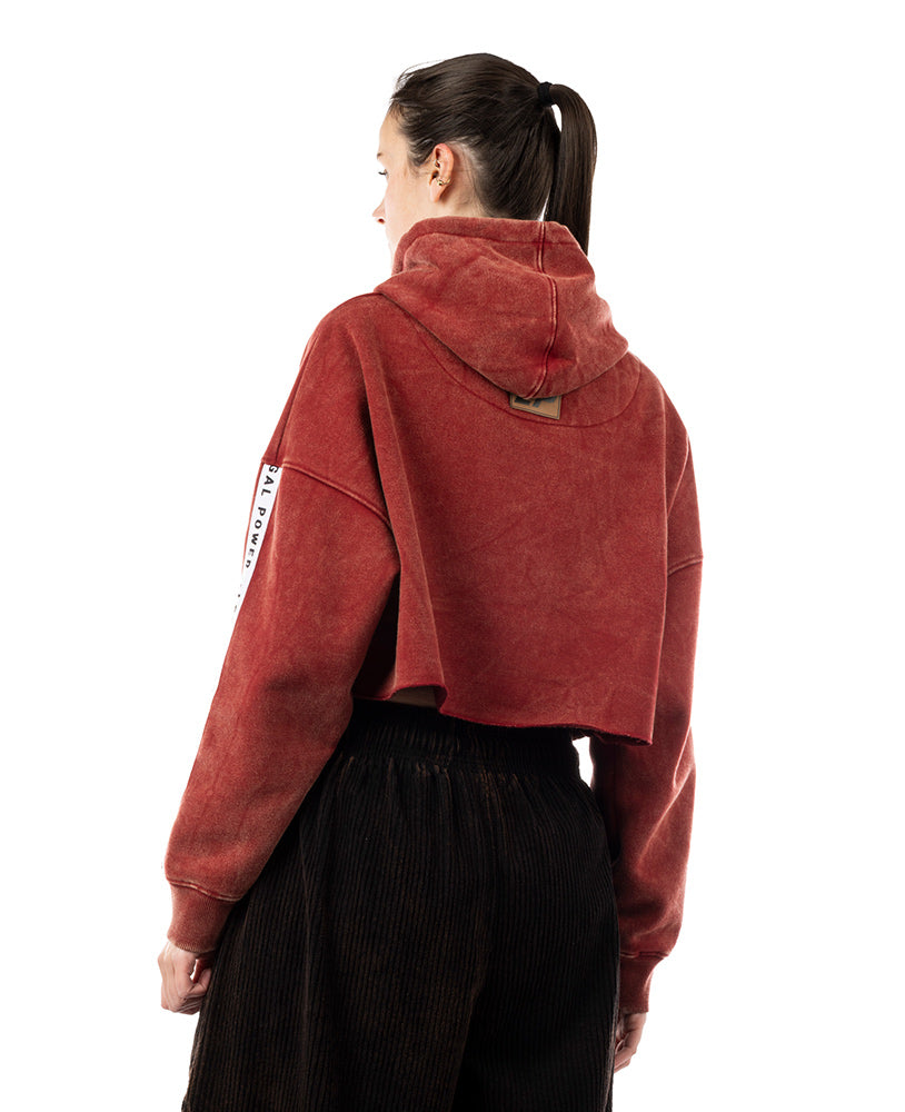 Crop Top Hoodie Tape Stonewashed Ottomix