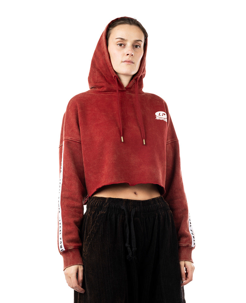 Crop Top Hoodie Tape Stonewashed Ottomix