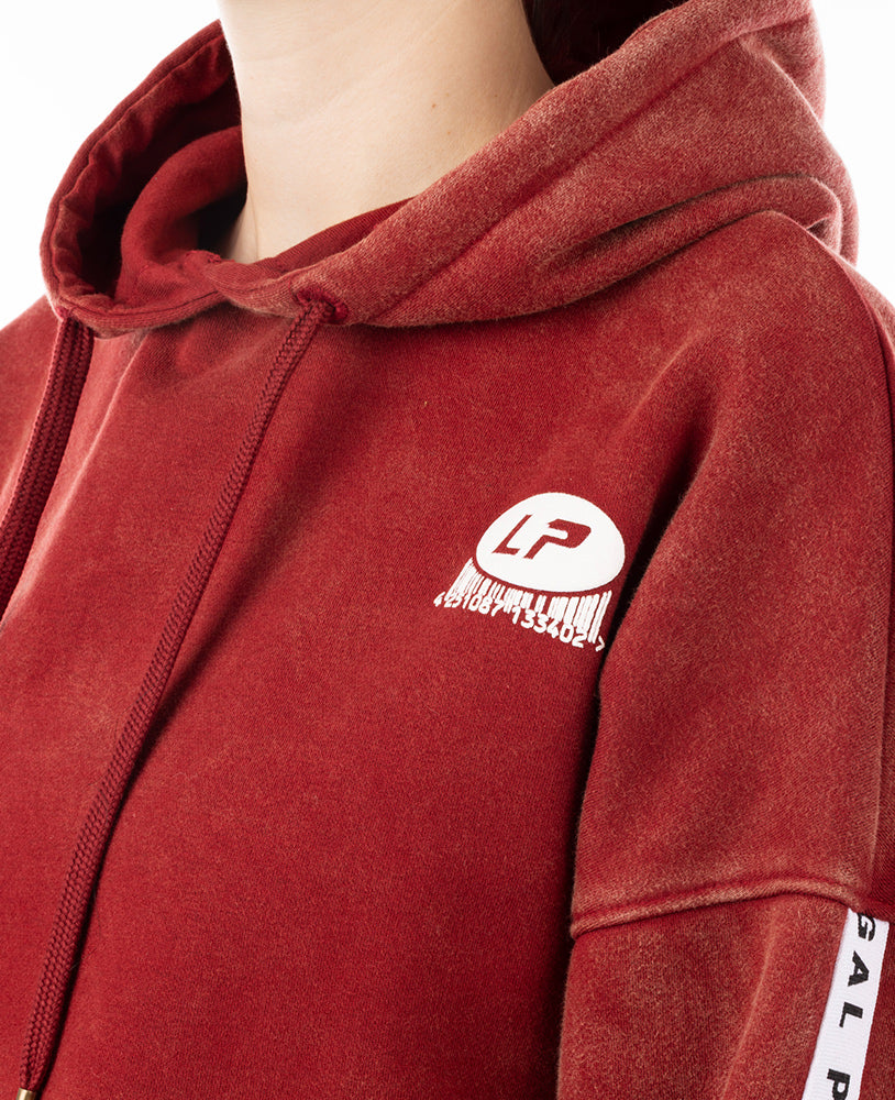 Crop Top Hoodie Tape Stonewashed Ottomix