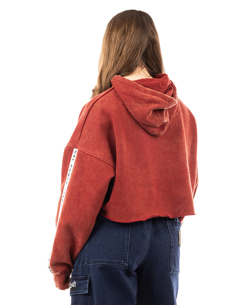 Felpa con cappuccio corta con nastro Stonewashed Ottomix
