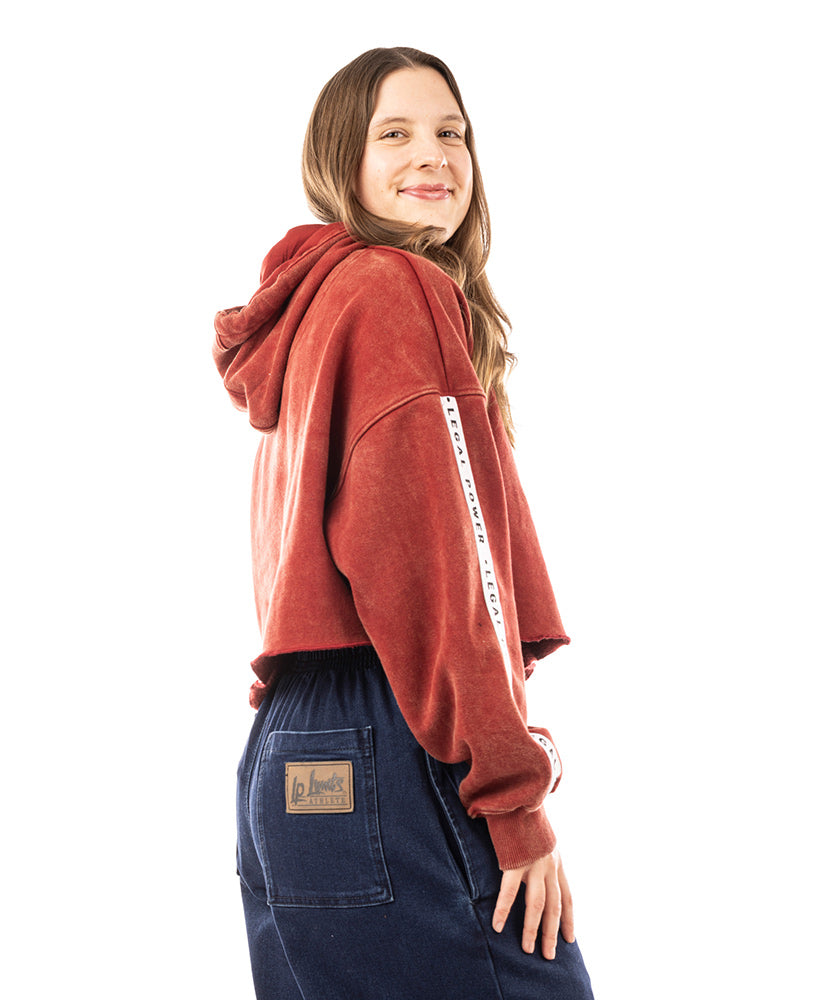 Felpa con cappuccio corta con nastro Stonewashed Ottomix
