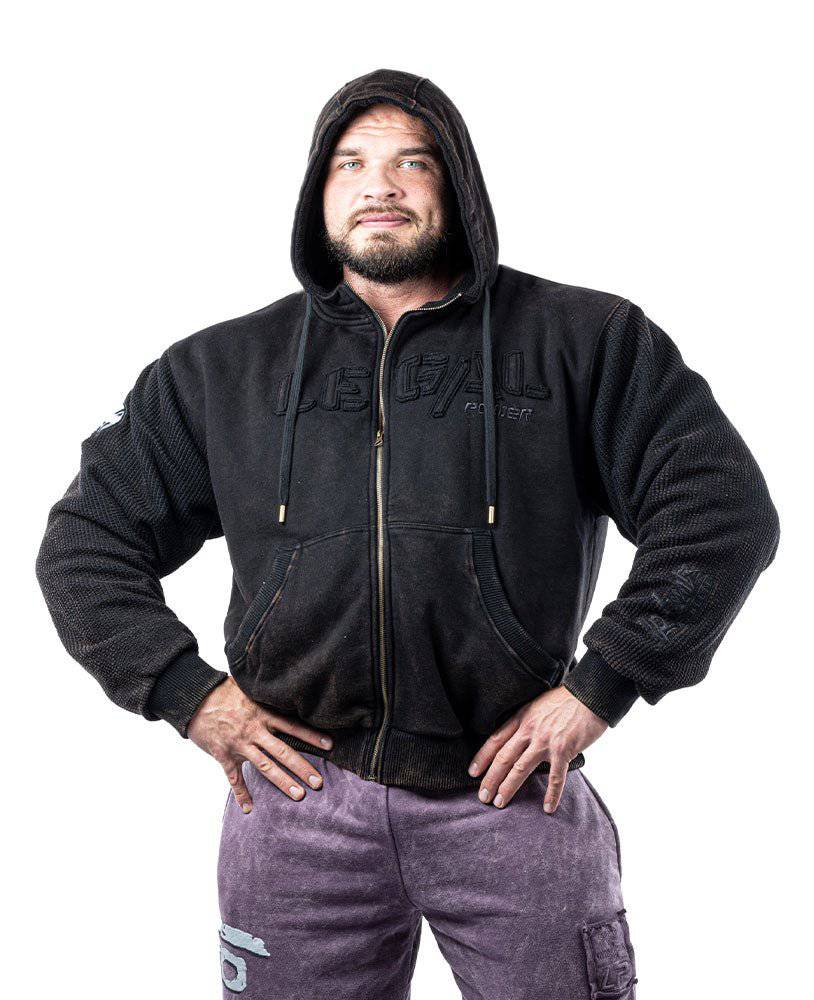 Heavy Zip Hoodie Devils Stonewashed Bostomix Fleece - Legal Power