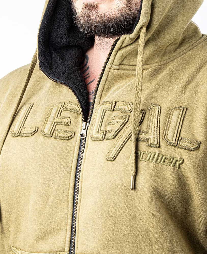 Heavy Zip Hoodie Devils 2.0 Stonewashed Ottomix Fleece - Legal Power