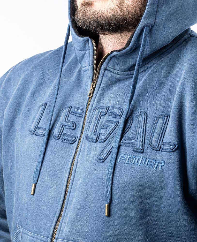 Heavy Zip Hoodie Devils 2.0 Stonewashed Ottomix Fleece - Legal Power