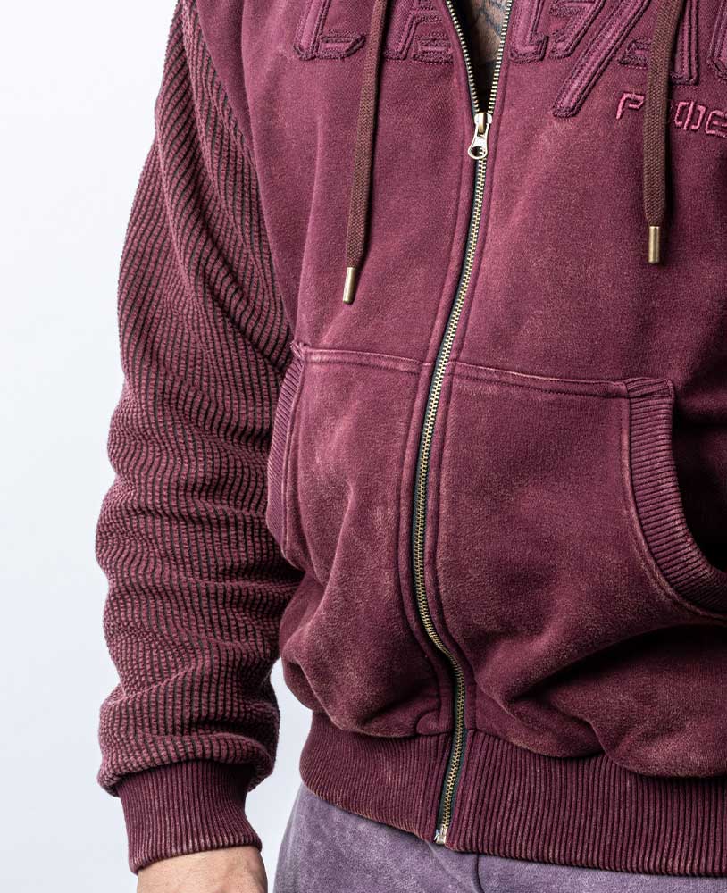 Heavy Zip Hoodie Devils Stonewashed Bostomix Fleece - Legal PowerHoodie