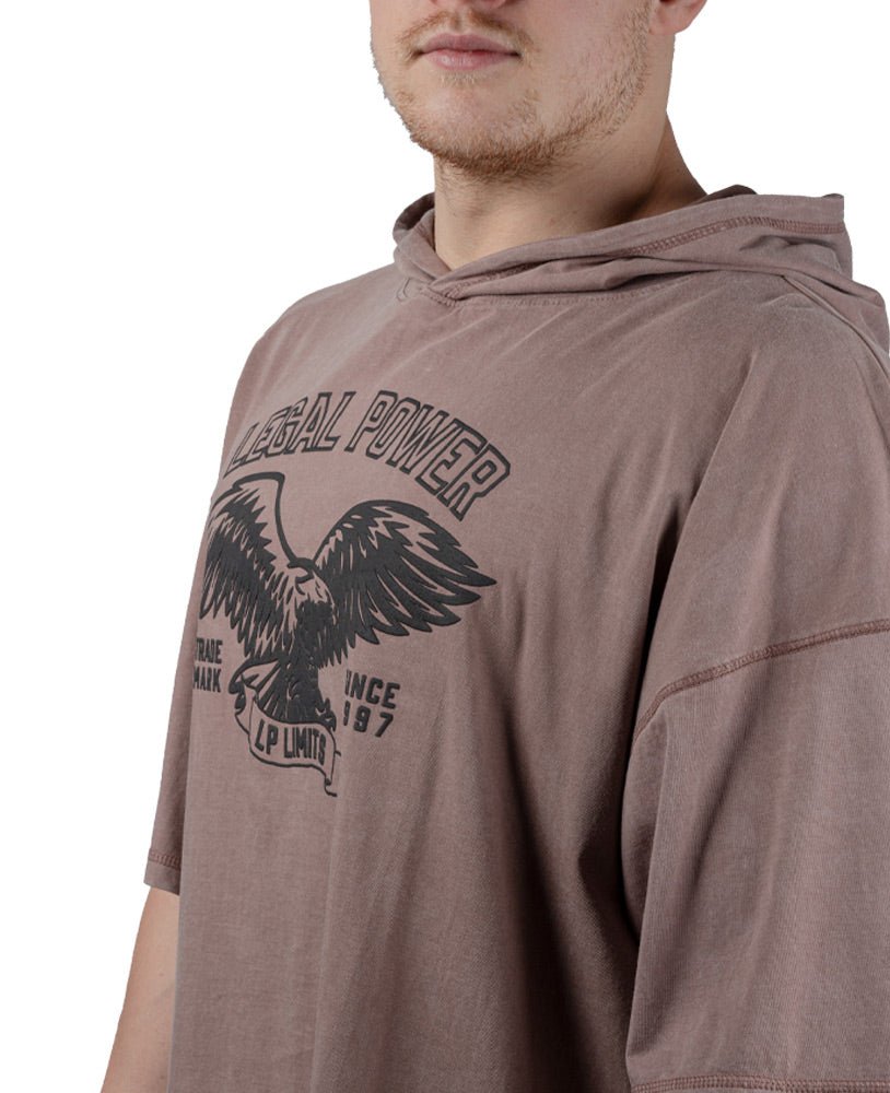 Rag Top Eagle Hoodie Stonewashed Pique Jersey - Legal Power