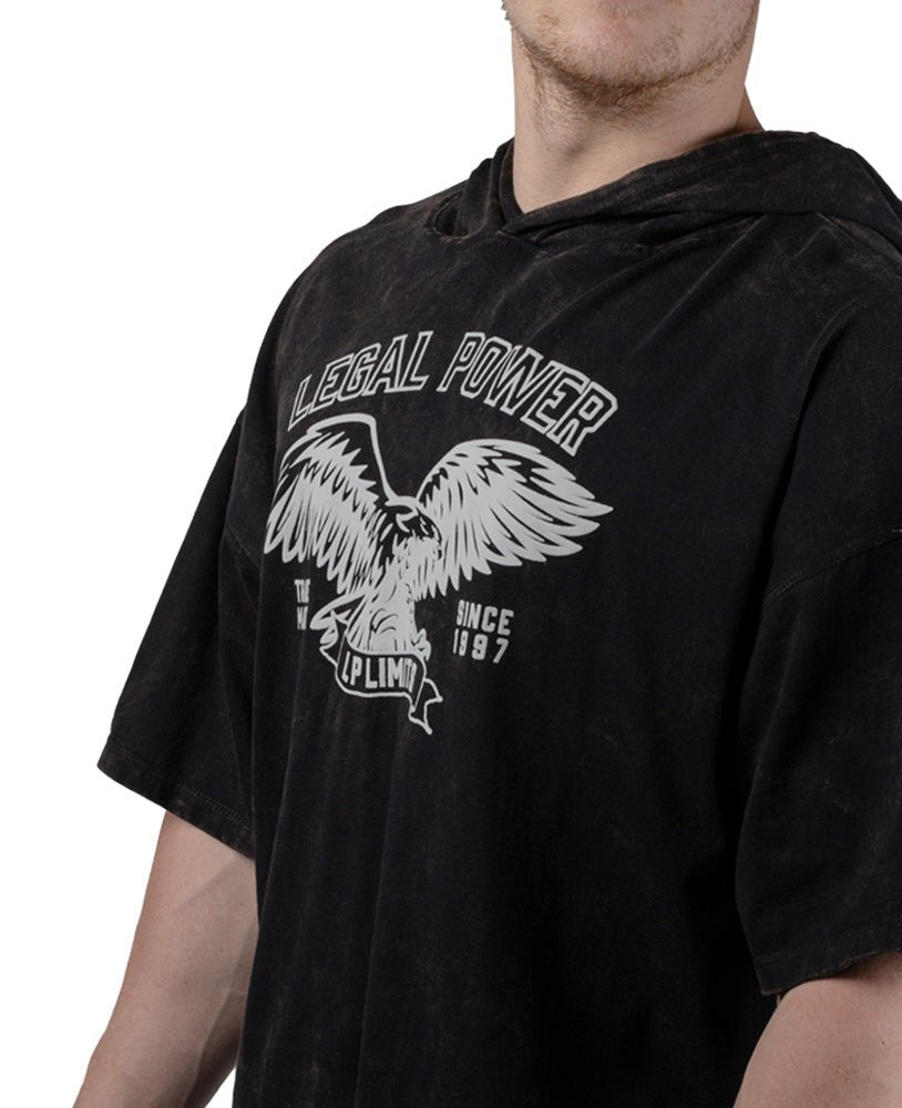 Rag Top Eagle Hoodie Stonewashed Pique Jersey - Legal Power
