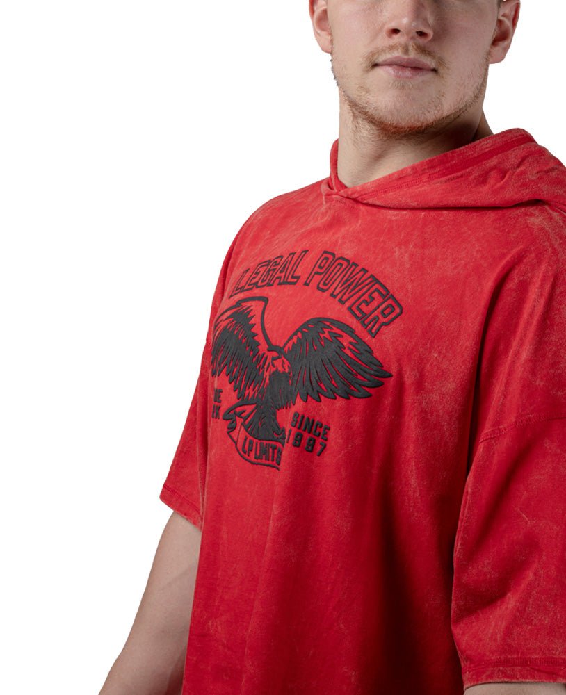 Rag Top Eagle Hoodie Stonewashed Pique Jersey - Legal Power