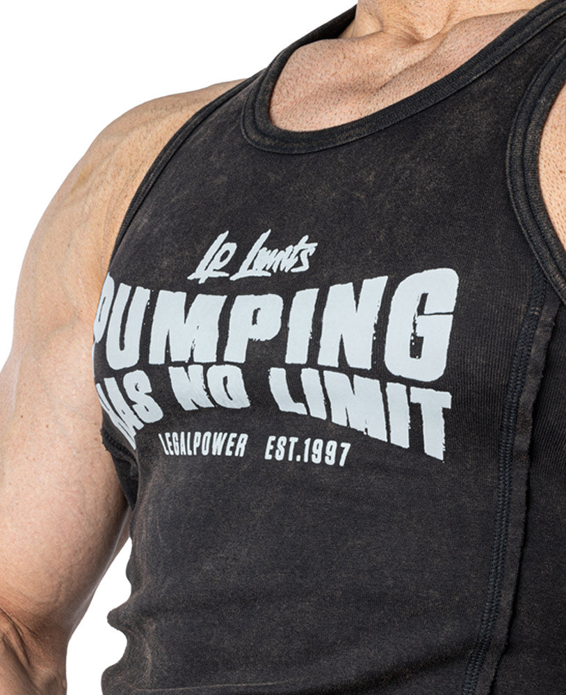 Tanktop Pumping has no Limit Stonewashed Ribbed