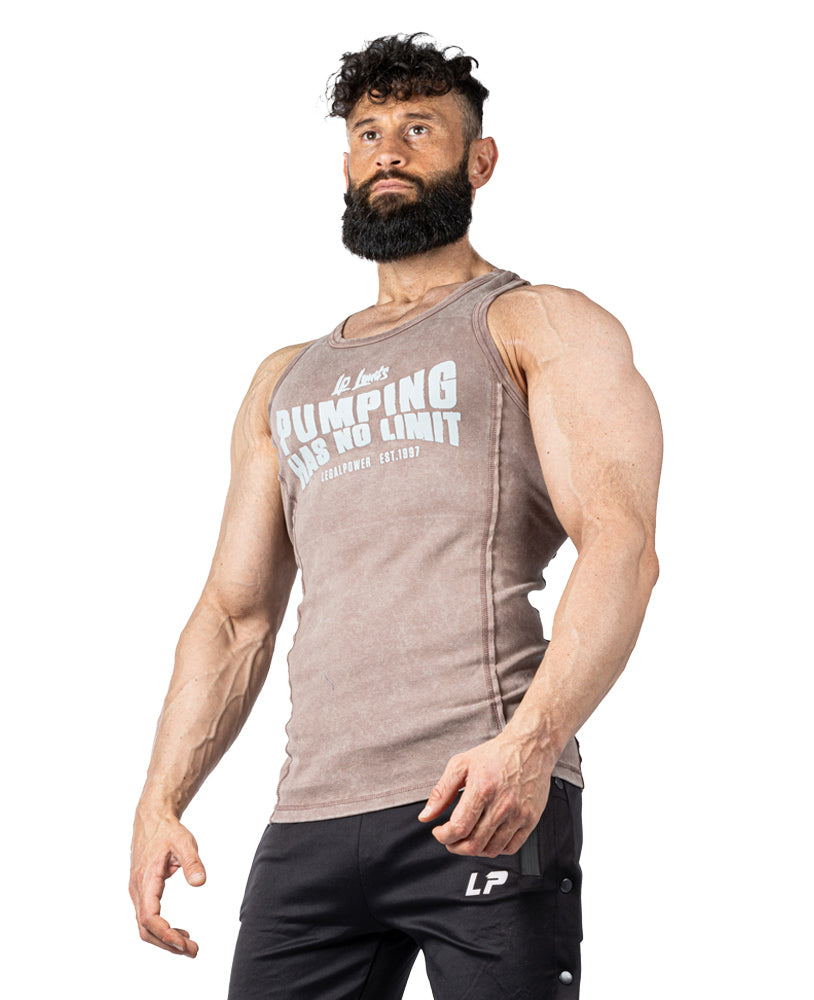 Tanktop Pumping has no Limit Stonewashed Ribbed