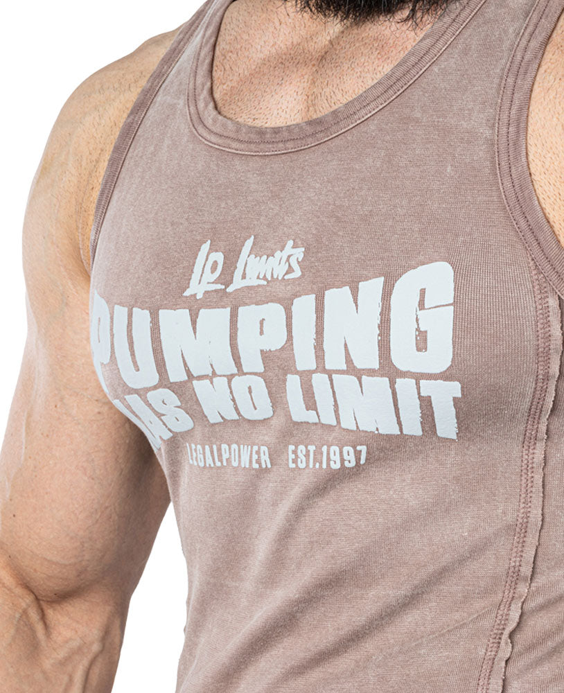 Tanktop Pumping has no Limit Stonewashed Ribbed