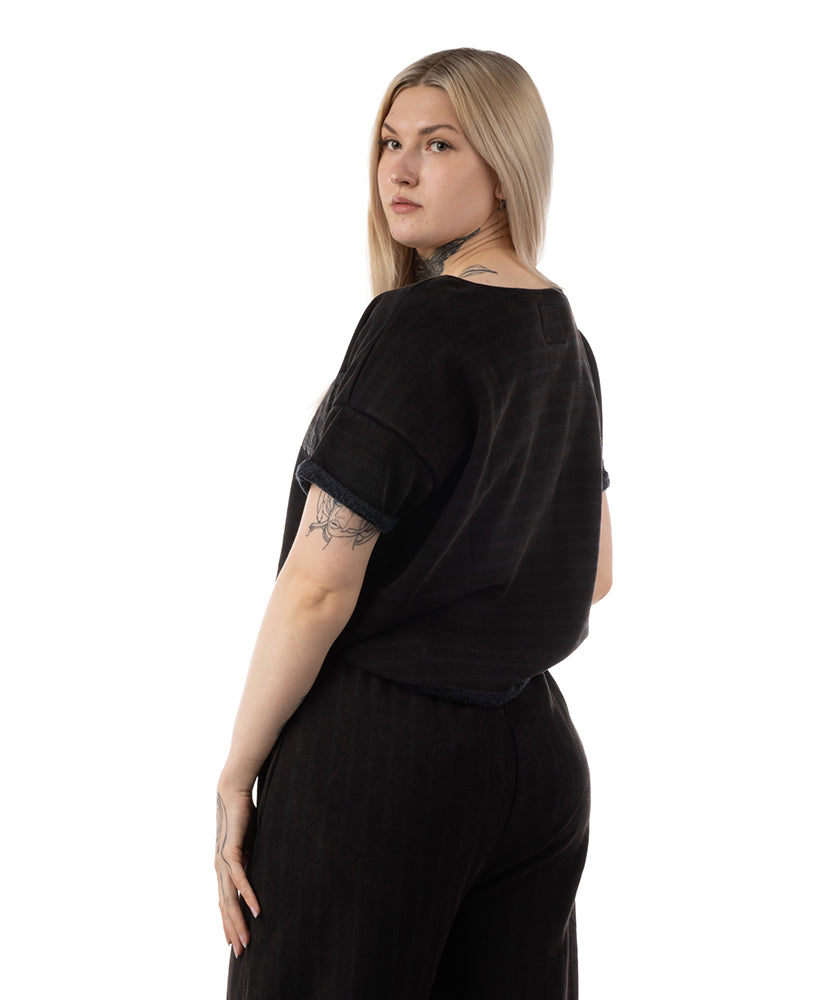 Crop Top LP Girls brushed inside Stonewashed Ottomix