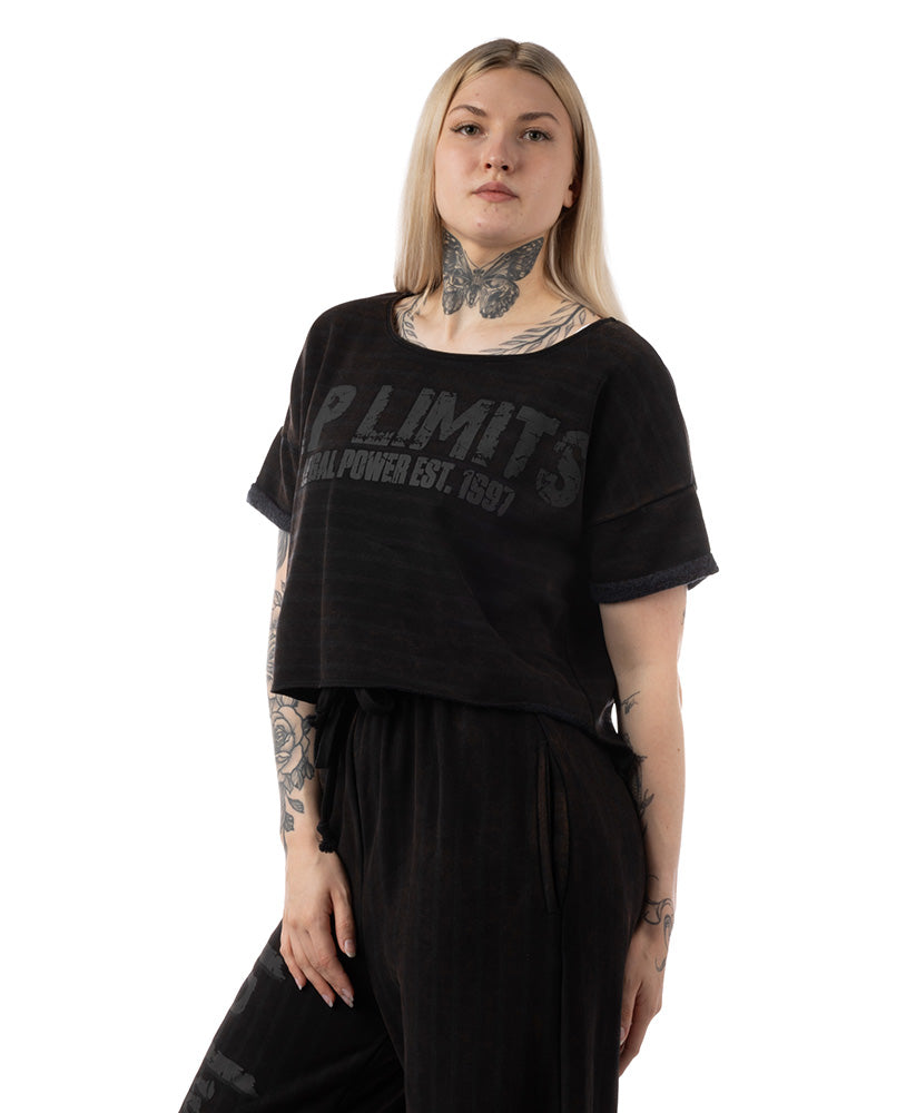 Crop Top LP Girls brushed inside Stonewashed Ottomix
