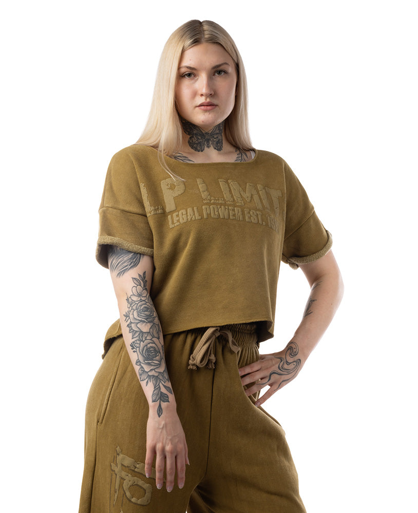 Crop Top LP Girls brushed inside Stonewashed Ottomix
