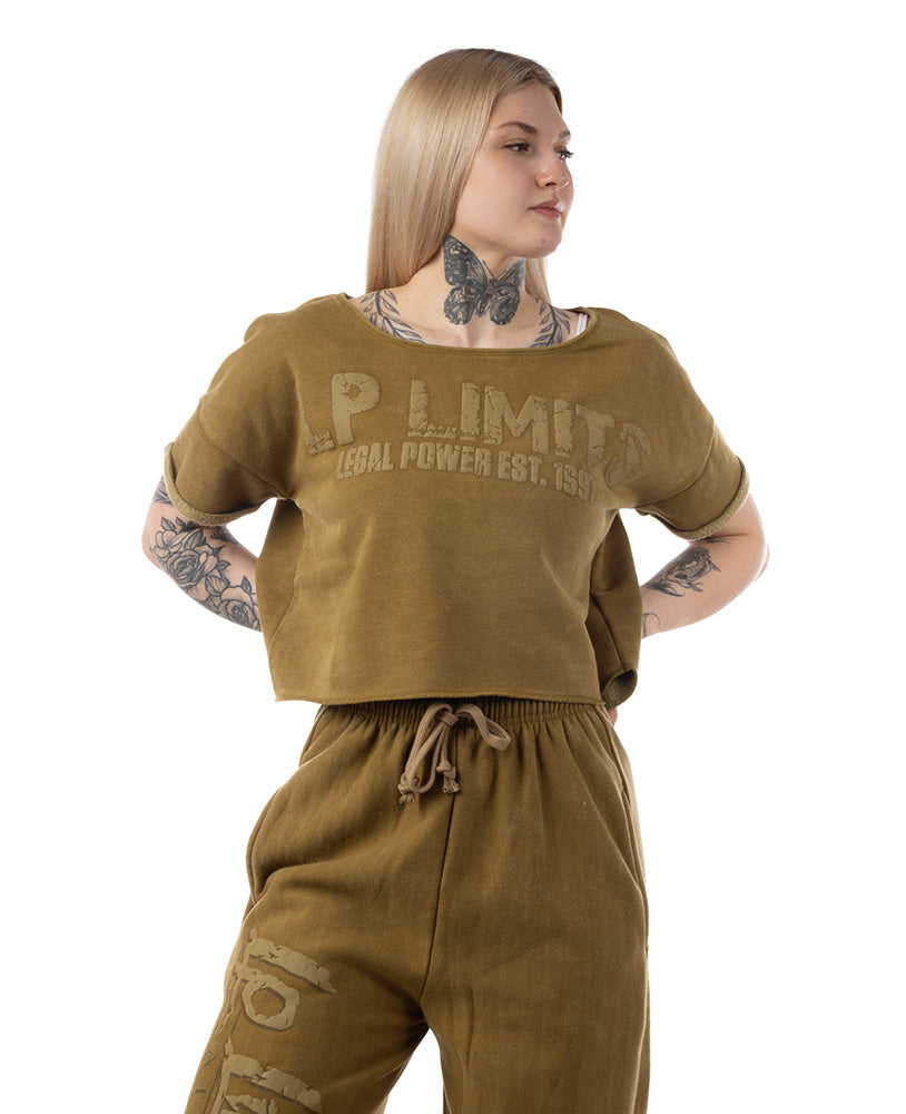 Crop Top LP Girls brushed inside Stonewashed Ottomix
