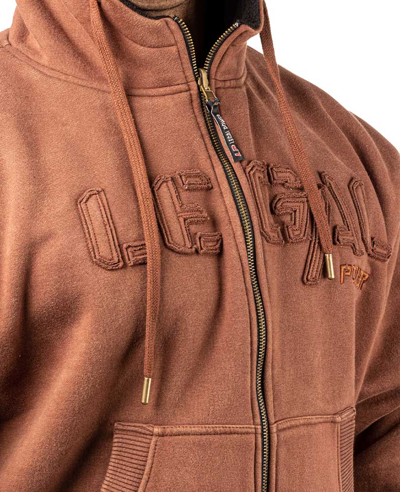 Heavy Zip Hoodie Devils Stonewashed Ottomix Fleece - Legal Power