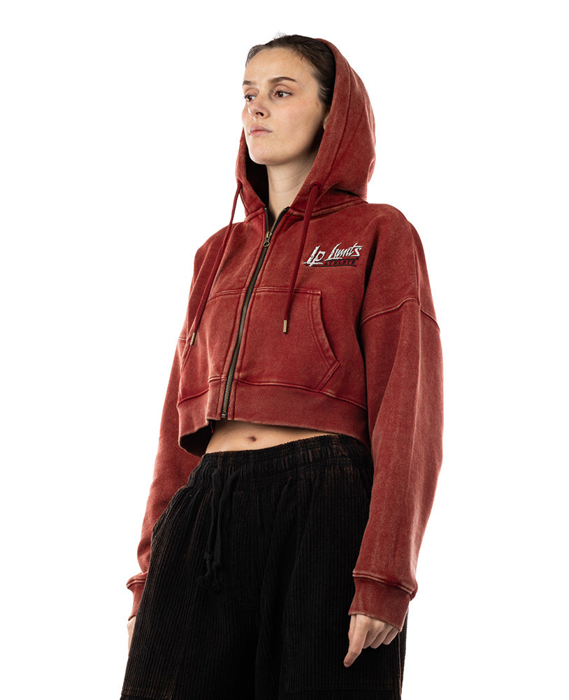Crop Top Zip Hoodie LpLimits Stonewashed Ottomix