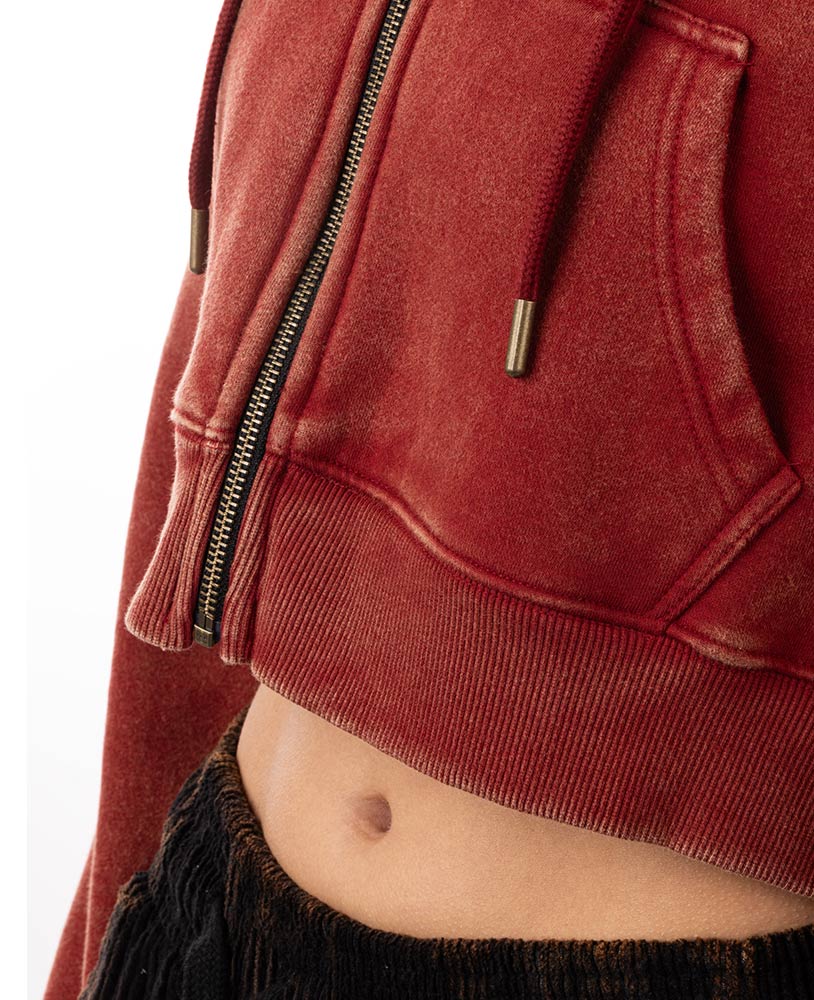 Crop Top Zip Hoodie LpLimits Stonewashed Ottomix
