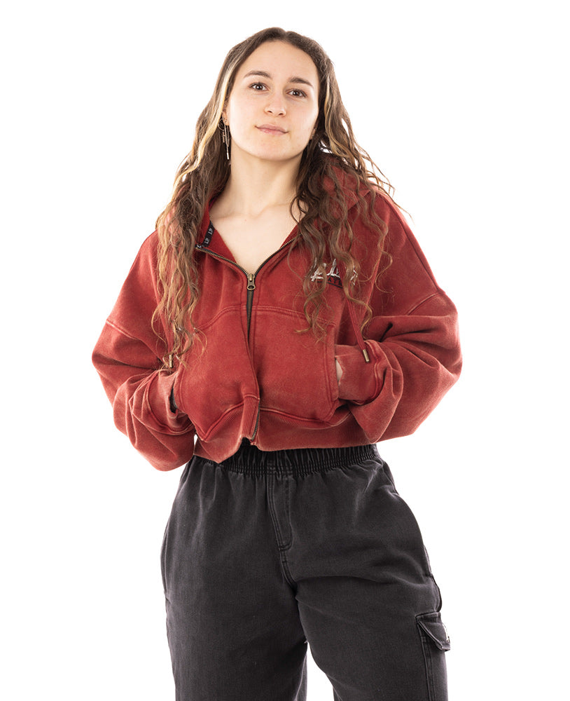 Crop Top Zip Hoodie LpLimits Stonewashed Ottomix