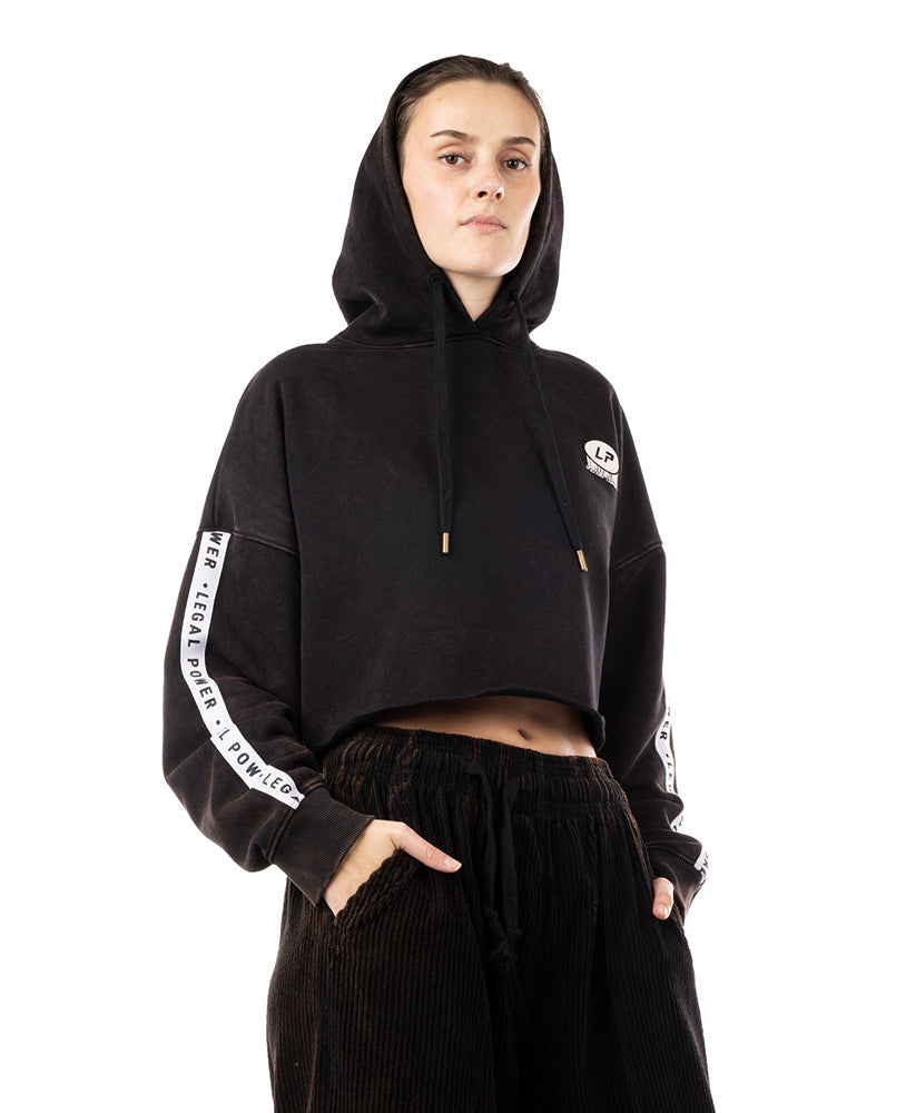 Crop Top Hoodie Tape Stonewashed Ottomix