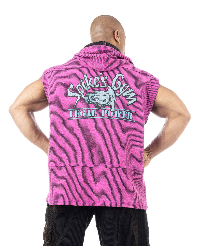 Sleeveless Oldschool Spikes Hoodie Magenta Boston
