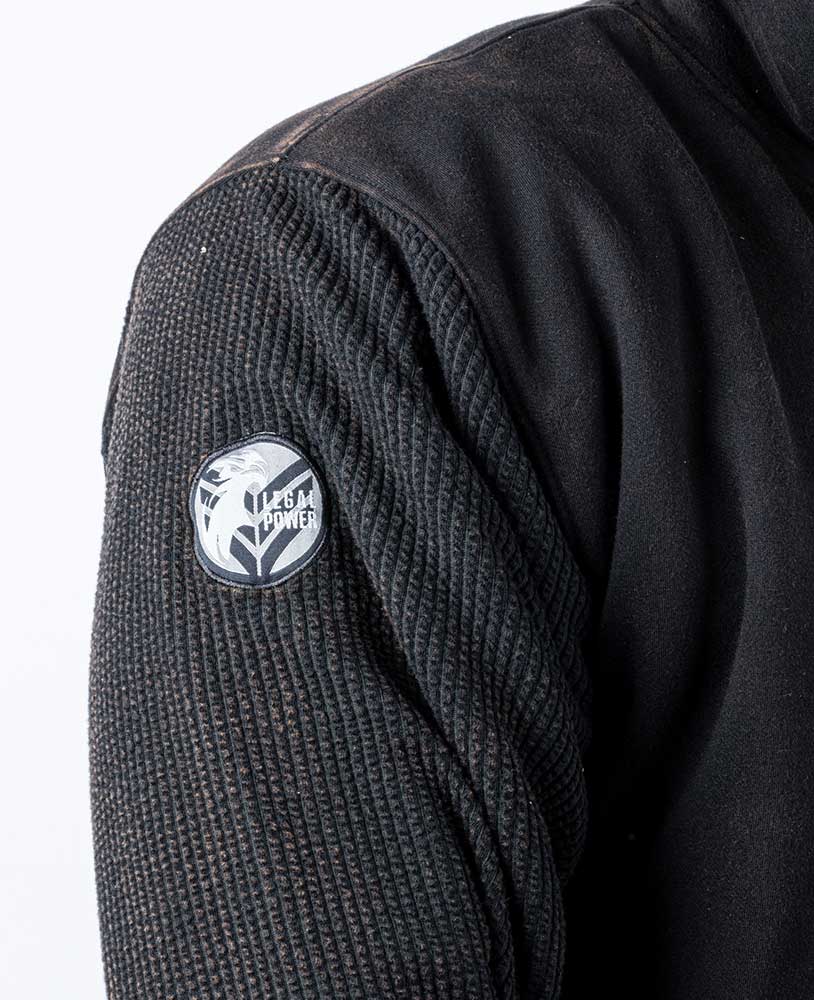 Heavy Zip Hoodie Devils Stonewashed Bostomix Fleece - Legal Power