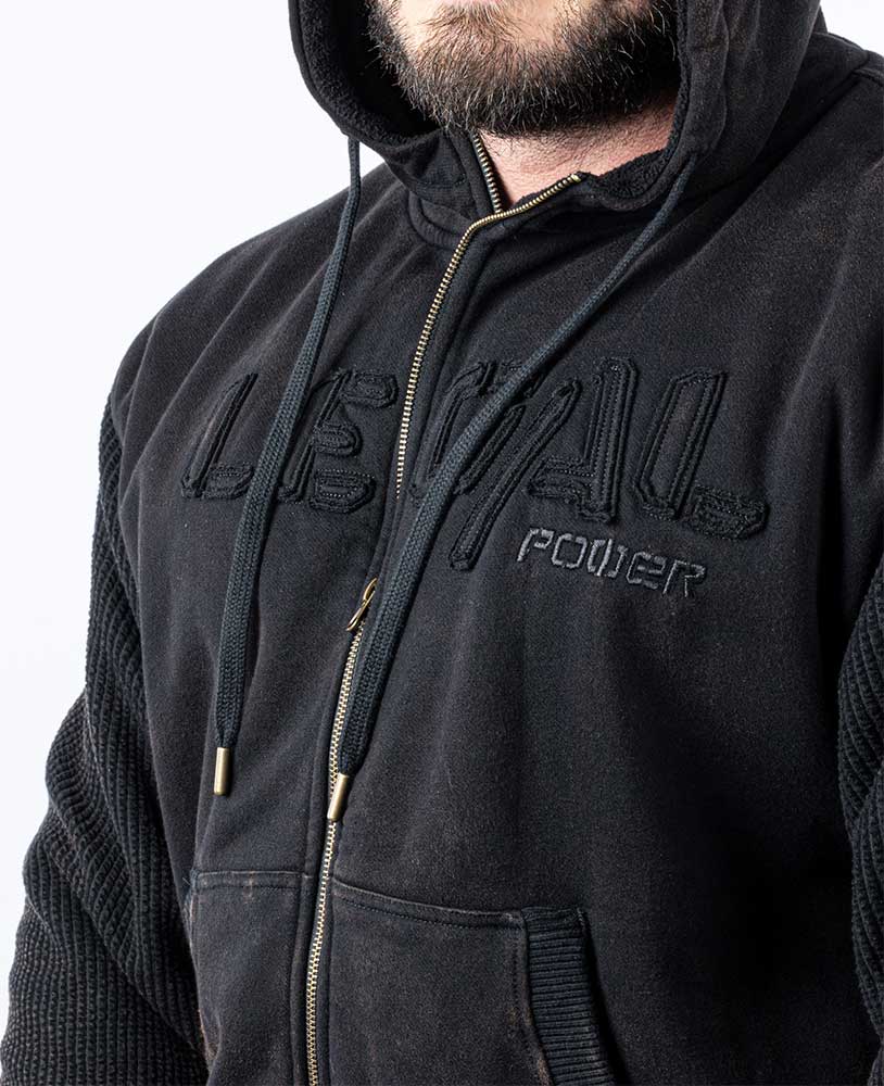 Heavy Zip Hoodie Devils Stonewashed Bostomix Fleece - Legal Power