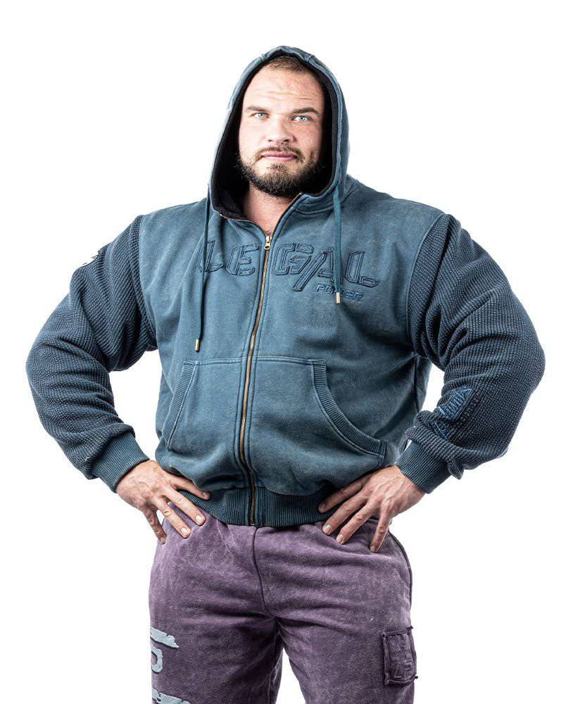 Heavy Zip Hoodie Devils Stonewashed Bostomix Fleece - Legal Power