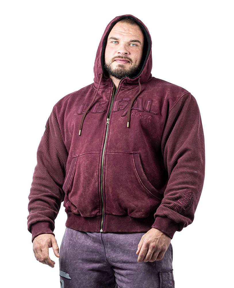 Heavy Zip Hoodie Devils Stonewashed Bostomix Fleece - Legal Power