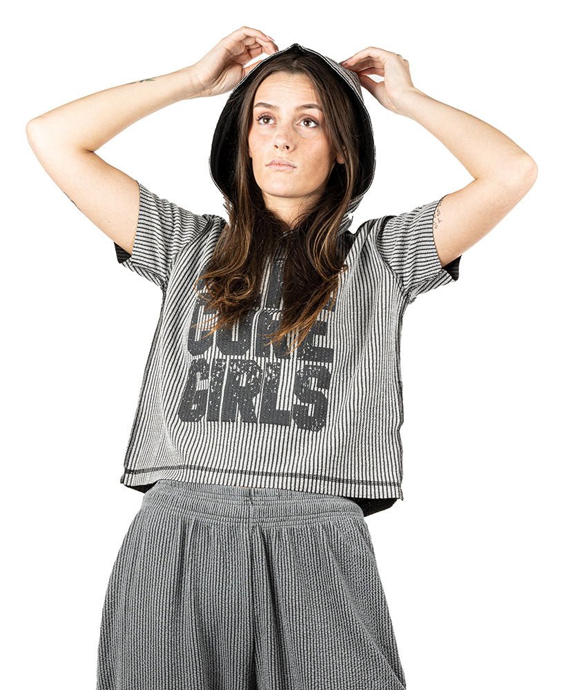 Crop Top Hoodie Hard Core Girls Boston - Legal Power